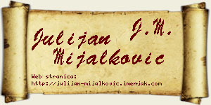 Julijan Mijalković vizit kartica